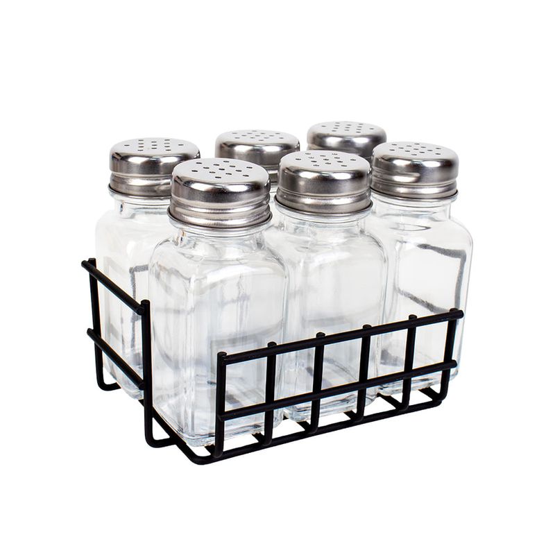 Set de condimentos de vidrio 6 piezas 80 ml