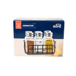 Set de condimentos de vidrio 6 piezas 80 ml con empaque