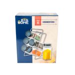 Set de condimentos de vidrio 6 piezas 80 ml con empaque