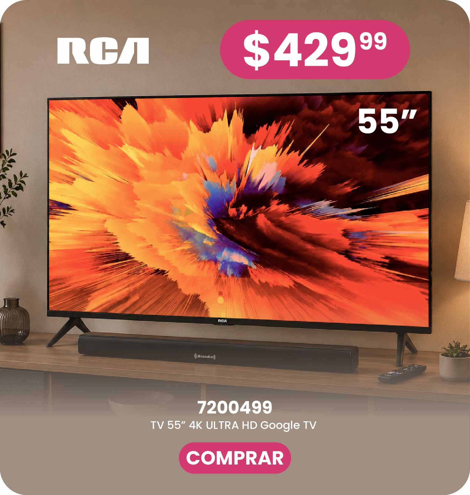 Televisor RCA 55 pulgadas 4K Google TV en oferta